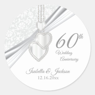 60e Diamond Wedding Jubileum Ronde Sticker