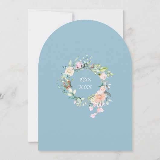 60e Diamond Wedding Jubileum Rozen Bloemenboog Kaart (Achterkant)