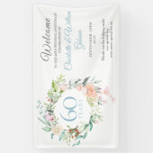 60e Diamond Wedding Jubileum Rozen Welkom Spandoek (Verticaal)