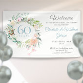 60e Diamond Wedding Jubileum Rozen Welkom Spandoek