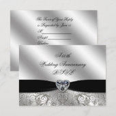 60e Diamond Wedding Jubileum RSVP Kaartje (Voorkant / Achterkant)