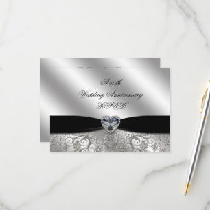 60e Diamond Wedding Jubileum RSVP Kaartje
