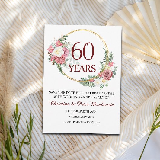 60e Diamond Wedding Jubileum Save The Date