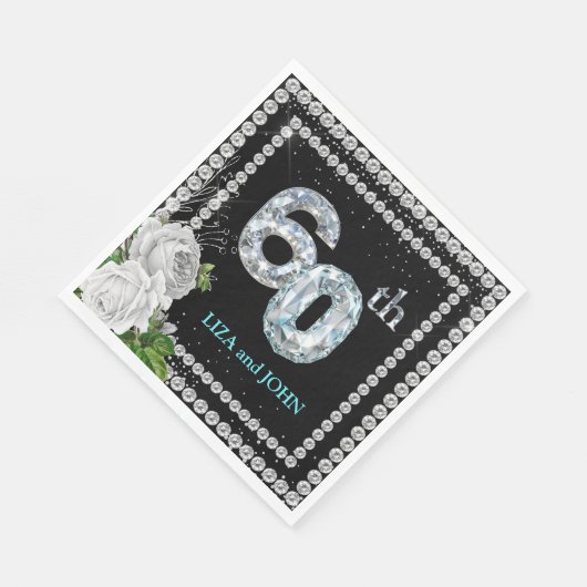 60e Diamond Wedding Jubileum Servet (Hoek)