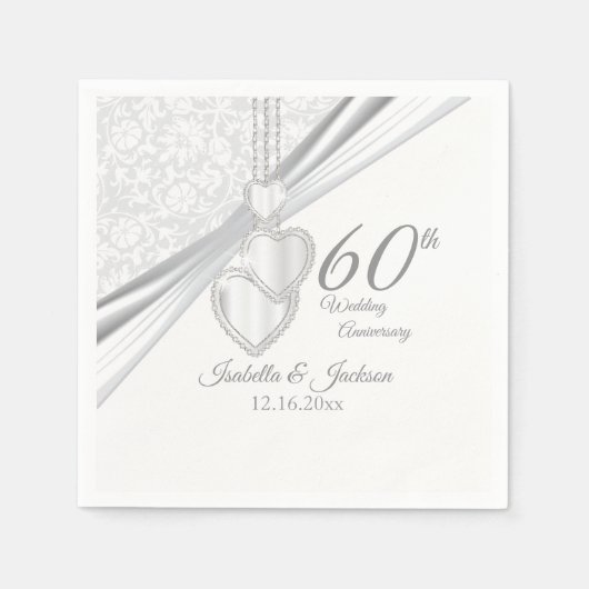 60e Diamond Wedding Jubileum Servetten (Voorkant)