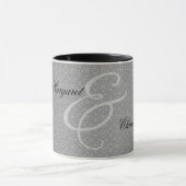 60e Diamond Wedding Jubileum Silver Damask Mok (Midden)