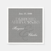 60e Diamond Wedding Jubileum Silver Servet (Voorkant)