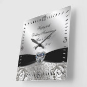 60e Diamond Wedding Jubileum Square Wall klok (Hoek)