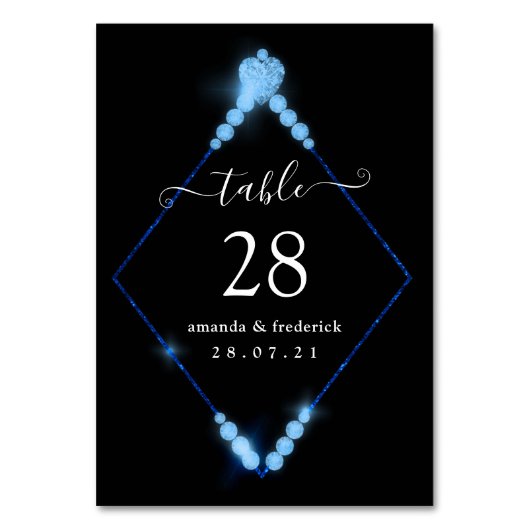 60e Diamond Wedding Jubileum Table Number Kaart (Voorkant)