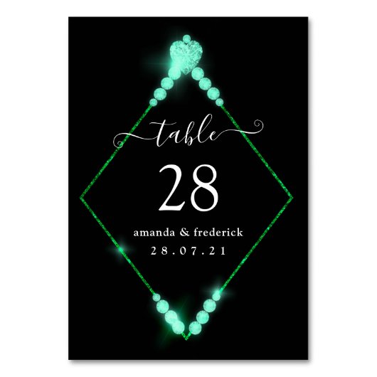 60e Diamond Wedding Jubileum Table Number Kaart (Voorkant)