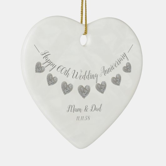 60e Diamond Wedding trouwdag tussen moeder en vade Keramisch Ornament (Rechts)