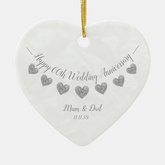 60e Diamond Wedding trouwdag tussen moeder en vade Keramisch Ornament (Voorkant)