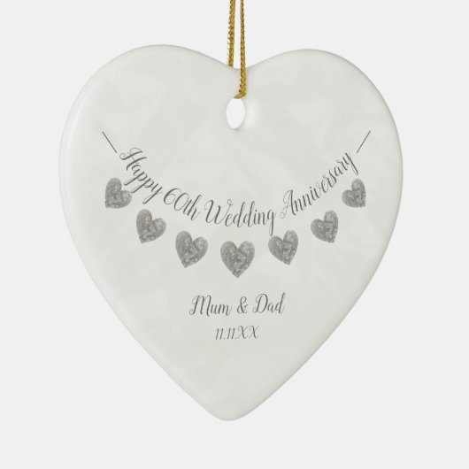 60e Diamond Wedding trouwdag tussen moeder en vade Keramisch Ornament (Rechts)