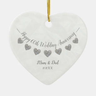 60e Diamond Wedding trouwdag tussen moeder en vade Keramisch Ornament