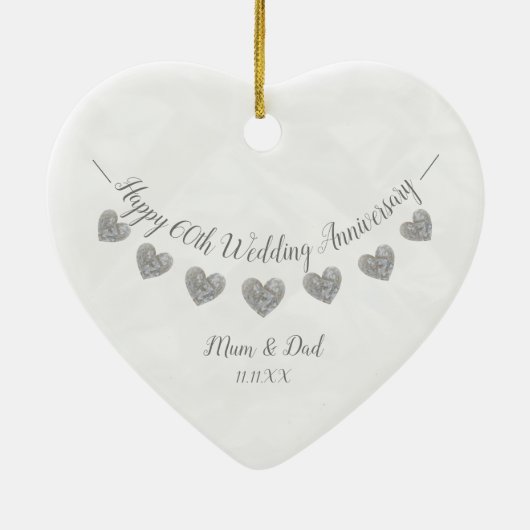 60e Diamond Wedding trouwdag tussen moeder en vade Keramisch Ornament (Achterkant)