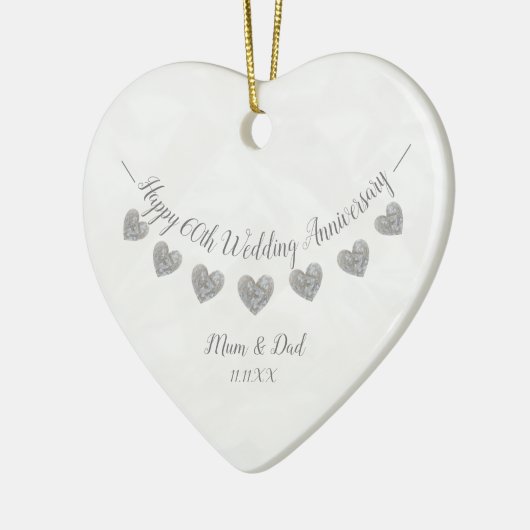 60e Diamond Wedding trouwdag tussen moeder en vade Keramisch Ornament (Links)