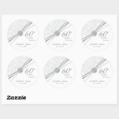 60e Diamond White Wedding Jubileum Ronde Sticker (Vel)