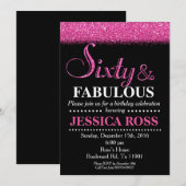 60e en fantastische verjaardagsuitnodigingen voor  kaart (Voorkant / Achterkant)