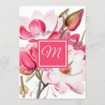 60e Floral Pink Elegant Monogram Birthday