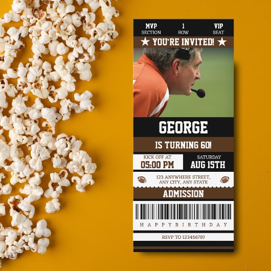 60e Football - Verlangdaguitnodiging Kaart