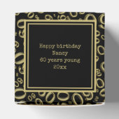 60e foto aandenken - zwart/goud nummer patroon bedankdoosjes (Bovenkant)