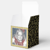 60e foto aandenken - zwart/goud nummer patroon bedankdoosjes (Geopend)