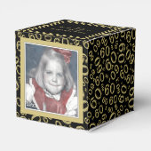 60e foto aandenken - zwart/goud nummer patroon bedankdoosjes (Achterkant)