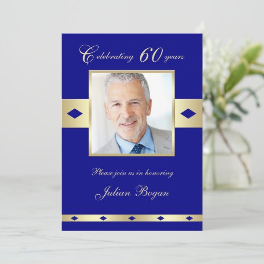 60e foto Verjaardagsfeestje Uitnodiging Marine 60 (Staand voorkant)