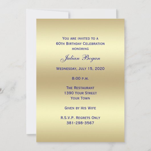 60e foto Verjaardagsfeestje Uitnodiging Marine 60 (Achterkant)