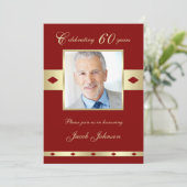 60e foto Verjaardagsfeestuitnodiging Bourgondië 60 Kaart (Staand voorkant)