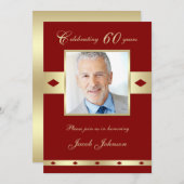 60e foto Verjaardagsfeestuitnodiging Bourgondië 60 Kaart (Voorkant / Achterkant)