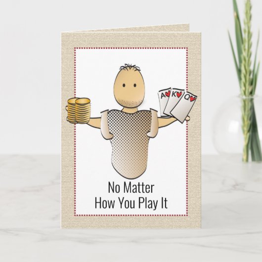 60e Funny Poker Gambling Birthday Kaart voor hem (Voorkant)