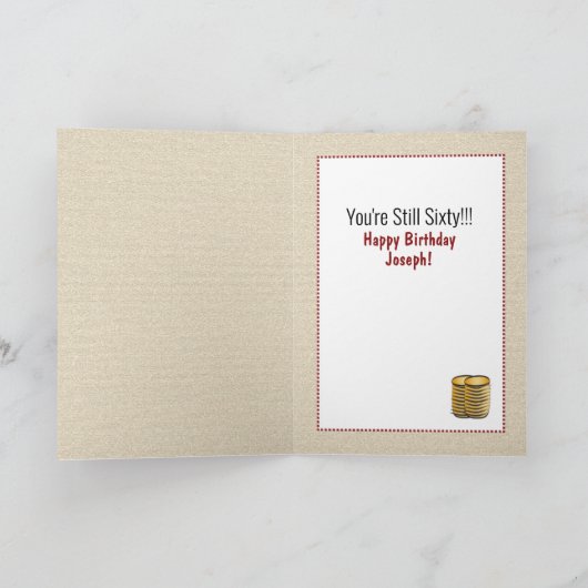 60e Funny Poker Gambling Birthday Kaart voor hem (Binnen)