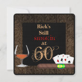 60e geboortecigars, Poker and INVITATIONS Kaart (Voorkant)