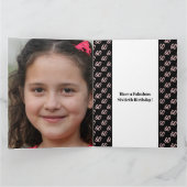 60e geboortedag 60e foto, roos roze kaart (Binnen)