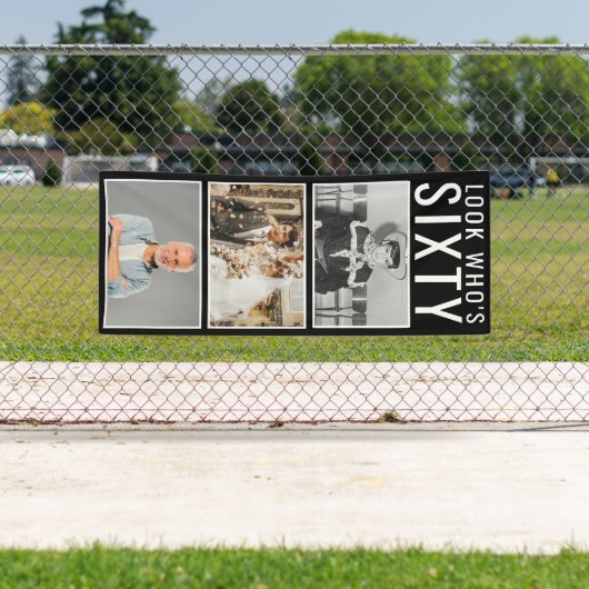 60e geboortedag foto-banner spandoek (Insitu)