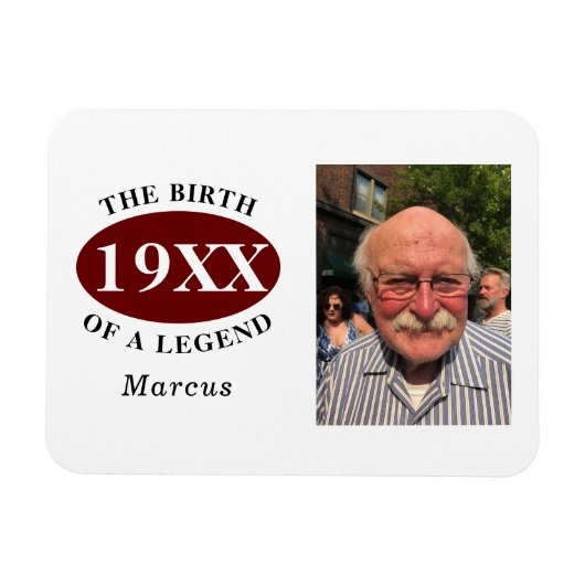 60e geboortedag foto foto foto geboortedatum legge magneet (Horizontaal)