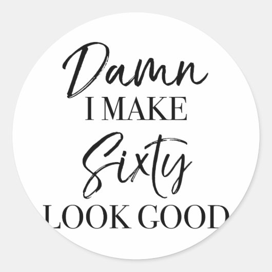 60e geboortedag ronde sticker (Voorkant)