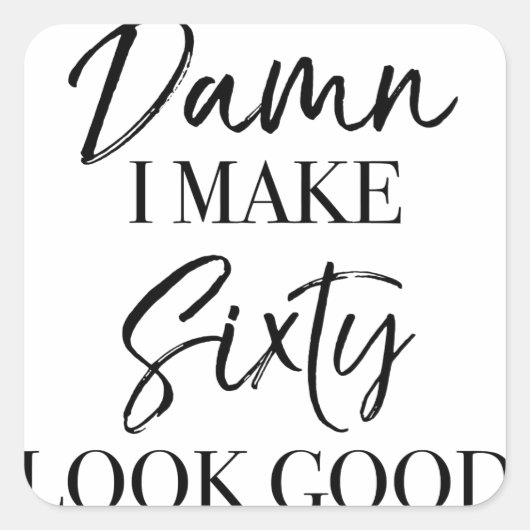 60e geboortedag vierkante sticker (Voorkant)