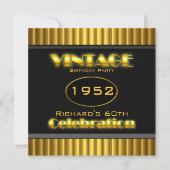 60e Geel Zwart Goud 60-jarige Partij Kaart (Voorkant)