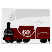 60e gepersonaliseerde verjaardag van de stoomtrein groot cadeauzakje (Achterkant)