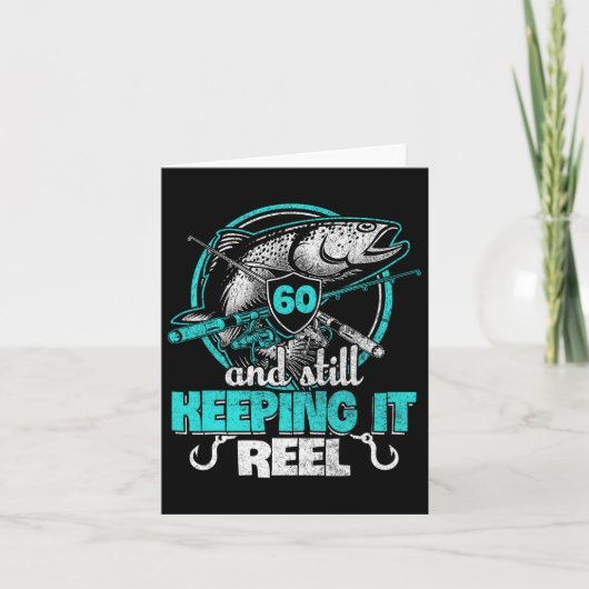 60e Gevist Grappig Verjaardag Shirt Visser Keepin Kaart (Voorkant)