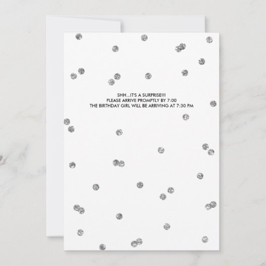 60e Glitter Confetti Surprise Party Invitation Kaart (Achterkant)