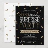 60e Glitter Confetti Surprise Party Invitation Kaart (Voorkant / Achterkant)