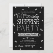 60e Glitter Confetti Surprise Party Invitation Kaart (Voorkant)