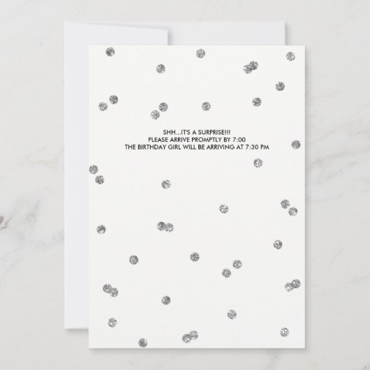 60e Glitter Confetti Surprise Party Invitation Kaart (Achterkant)