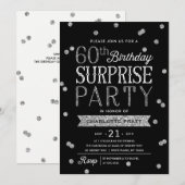 60e Glitter Confetti Surprise Party Invitation Kaart (Voorkant / Achterkant)