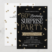 60e Glitter Confetti Surprise Party Invitation Kaart (Voorkant / Achterkant)