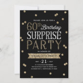 60e Glitter Confetti Surprise Party Invitation Kaart (Voorkant)