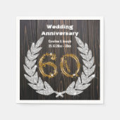 60e Gold & Diamond Laurel Wedding Jubileum Nap Servet (Voorkant)
